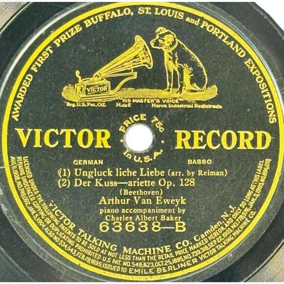 Arthur Van Eweyk Heinrich Der Vogler 63638 Victor Record Classical 78 RPM Shella - Picture 4 of 4